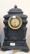 Victorian cast-iron mantel timepiece by