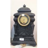 Victorian cast-iron mantel timepiece by