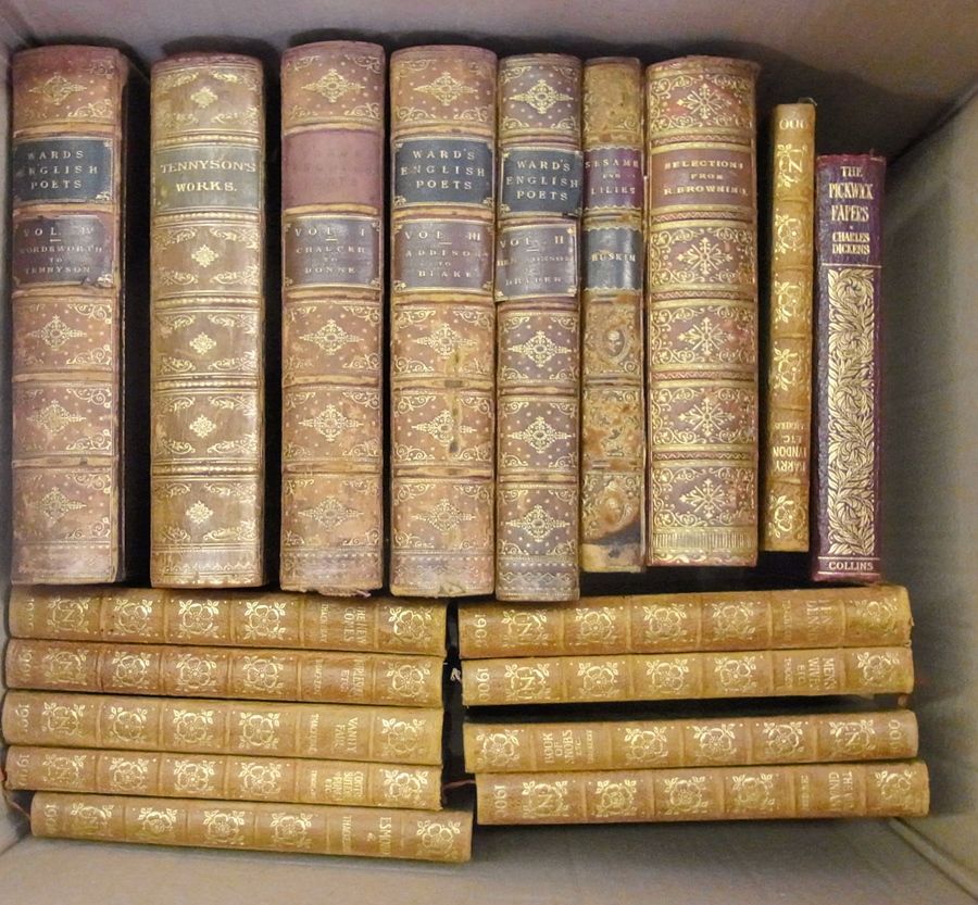 Quantity of fine bindings, mainly poetry