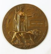WWI Death/ Memorial Plaque, named Fred A