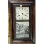 Smith & Goodrich stained wood wall clock