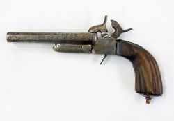 19th century double barrelled pistol, wi