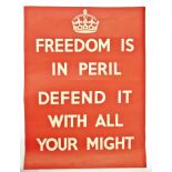 Original WWII propaganda poster "Freedom