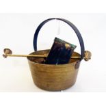 Brass jam pan, cobblers last, brass wall