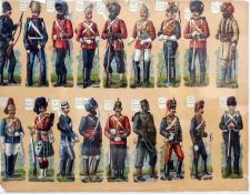 Chromolithograph of British regiments