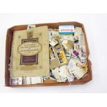 A large collection of cigarette cards in