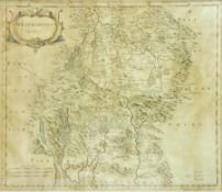 Hand-coloured engraving map of Westmorla