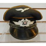 WWII German Luftwaffe officer's peaked c