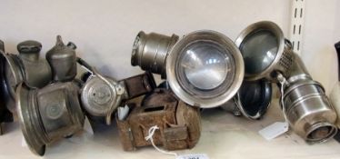 6 Motor Bike carbide Lamps and Tilley Ir