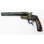 De-activated flare pistol, 9in. barrel,