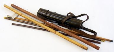A Collection of swagger sticks and a tel