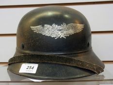 A WWII German Luftschutz gladiator helme