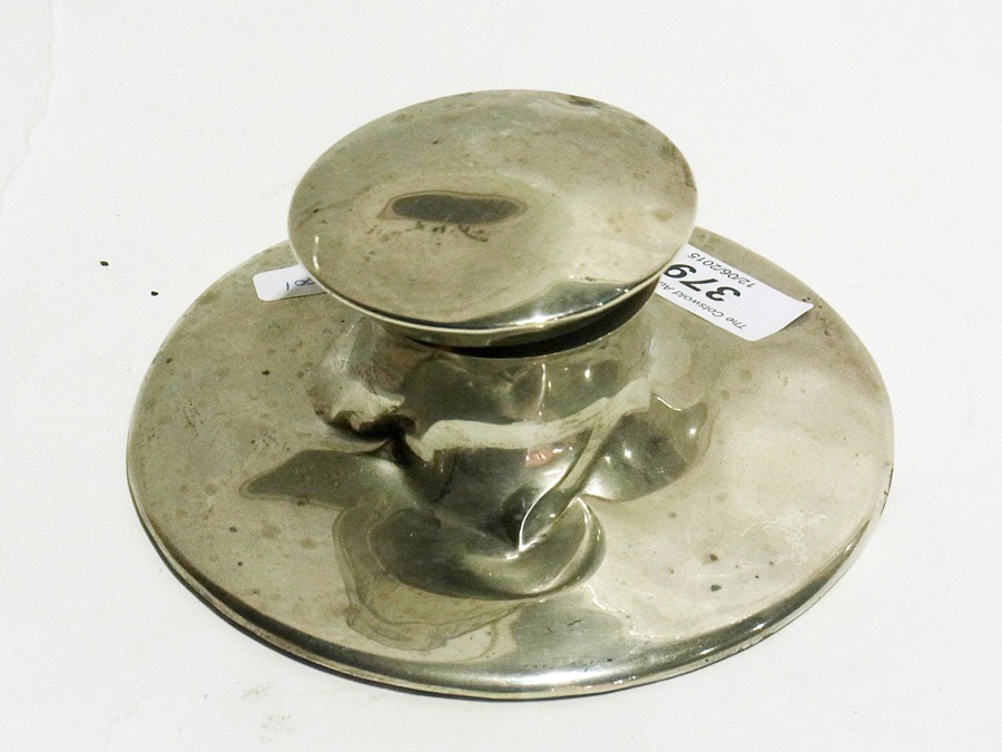 Mid 20th century silver capstan inkwell,