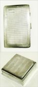 Silver square-shaped cigarette box with