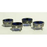 A set of four George III silver salts wi