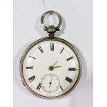 Victorian silver open-faced pocket watch