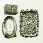 An Edwardian silver rectangular pin tray