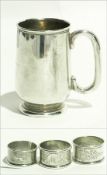 A George V silver christening mug, Chest