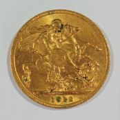 George V gold Sovereign, 1912