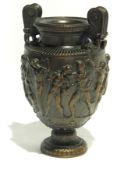 A collas reproduction antique bronze urn with classical figures