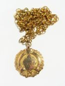 9ct gold fob pendant, shield-shaped with