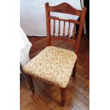 Victorian oak dining chairs, one with ra