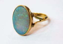 15ct gold and opal ring set oval stone