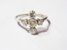 A platinum five stone diamond ring with