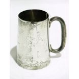 20th century silver pint mug of tapered
