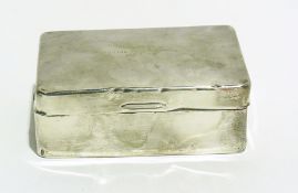 Silver cigarette box of rectangular plai