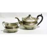 Edwardian silver two-piece teaset, of re