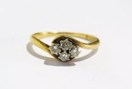 18ct gold and diamond ring set four smal