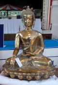 Large brass figure of Buddha