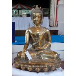 Large brass figure of Buddha