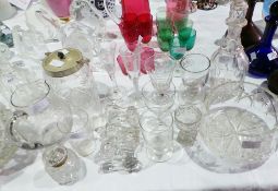 A quantity of cut glass including a larg