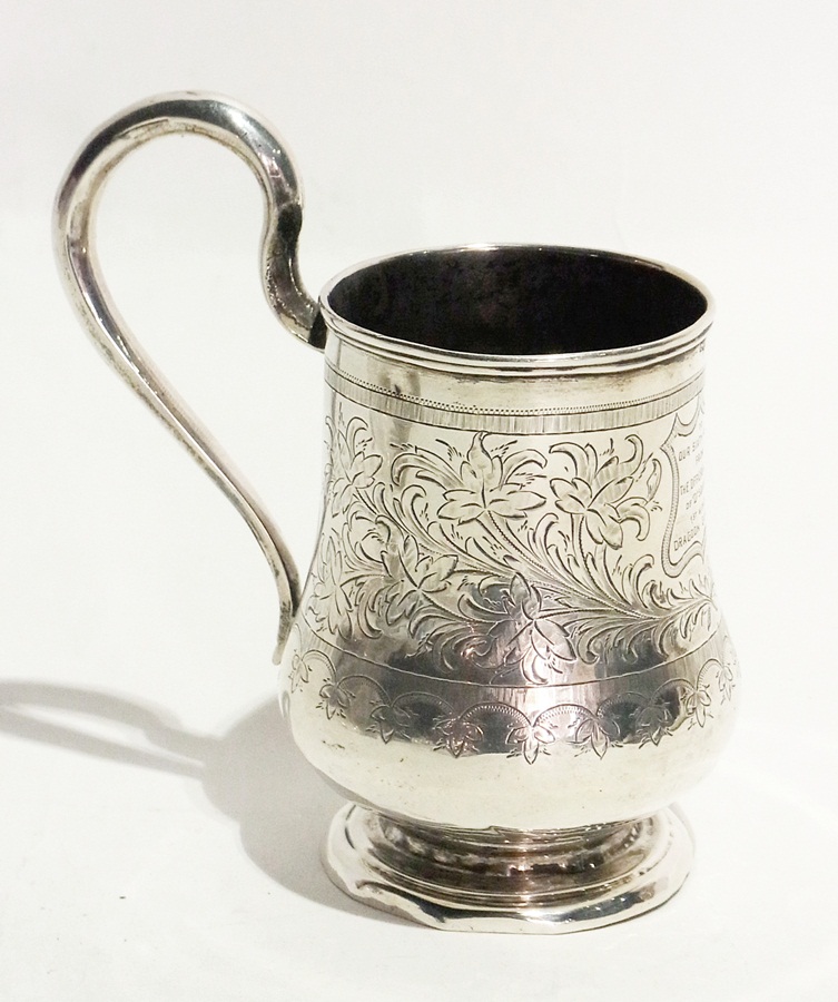 Russian silver-coloured metal mug of bel