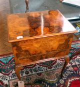 Edwardian inlaid mahogany tripod occasional table,