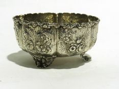 Victorian silver bowl of lobed form with