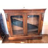 19th century walnut side cabinet with in