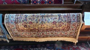 Gold ground cashmere rug Sharbas design 173 x 80 cms