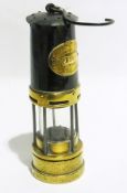 Brass oil miners' lamp, E Thomas William