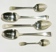 Pair George III silver tablespoons, London 1787,