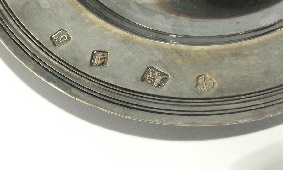 Silver Armada dish with repousse rose to - Image 2 of 2