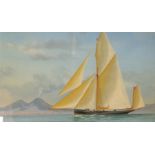 Gouache on paper
Dr Simone
Racing yacht coming into harbour, signed indistinctly,