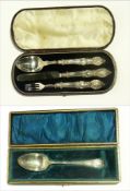 A Victorian silver knife, fork and spoon