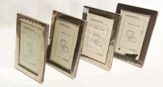Set of four modern silver rectangular ph