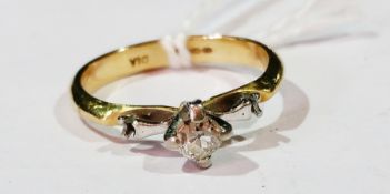9ct gold solitaire diamond ring in raise