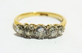 18ct gold and five-stone diamond ring