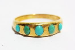 Victorian gold and turquoise dress ring