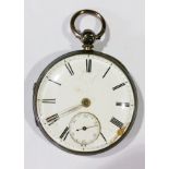 Victorian silver open faced pocket watch